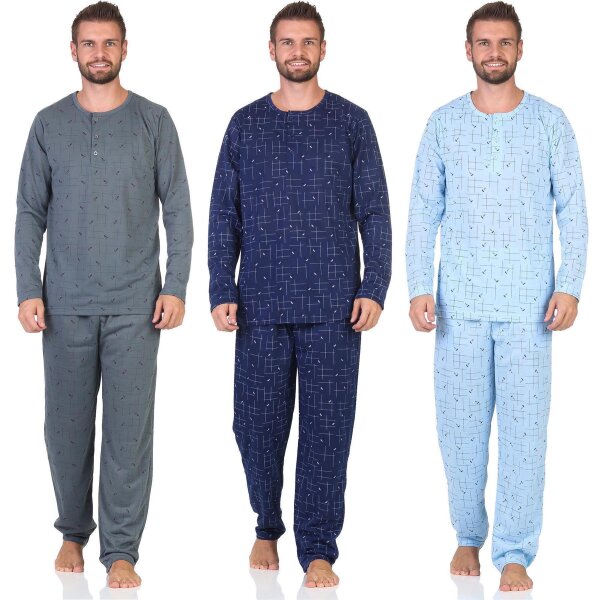 Herren Pyjama Schlafanzug einem Oberteil und einer Hose, Gr. M L XL 2XL