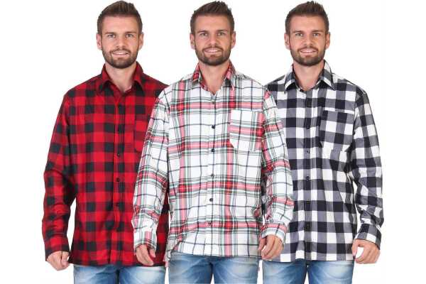 Herren Holzfäller Hemd Karohemd Freizeithemd Langarm, M L XL 2XL