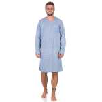 Herren Nachthemd mit langen Ärmeln und Rundhals, Gr. S M L XL 2XL