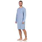 Herren Nachthemd mit langen Ärmeln und Rundhals, Gr. S M L XL 2XL