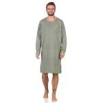 Herren Nachthemd mit langen Ärmeln und Rundhals, Gr. M L XL 2XL