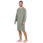Herren Nachthemd mit langen Ärmeln und Rundhals, Gr. M L XL 2XL