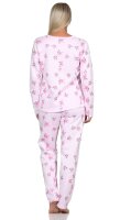 Damen Thermo Pyjama lang zweiteiliger Schlafanzug Rosa/XL