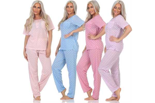 Damen Pyjama zweiteiliger Schlafanzug Nachtwäsche, Gr. M L XL 2XL