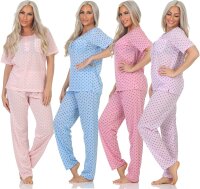 Damen Pyjama zweiteiliger Schlafanzug Nachtwäsche,...