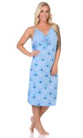 Damen Nachthemd Sleepshirt Nachtwäsche ohne Ärmel; Blau/2XL/44