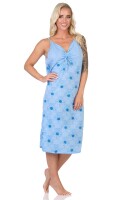 Damen Nachthemd Sleepshirt Nachtwäsche ohne Ärmel; Blau/L/40