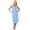 Damen Nachthemd Sleepshirt Nachtwäsche ohne Ärmel; Blau/XL/42