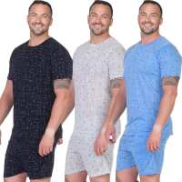 Herren Pyjama Shorty und T-Shirt Schlafanzug, Gr. M L XL 2XL