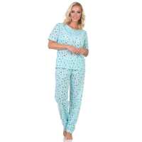 Damen Pyjama 2tlg. lange Hose Shirt in kurzen...