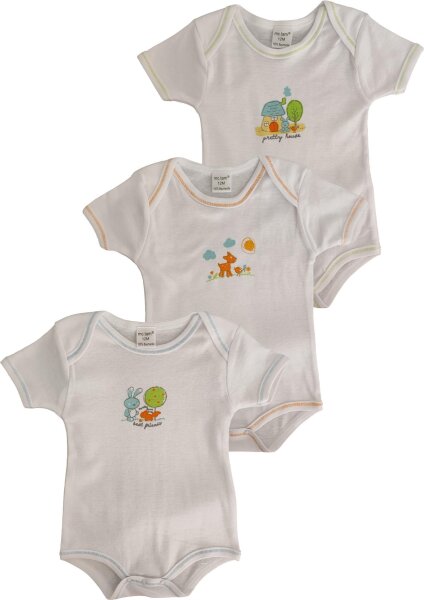 Baby Kurzarmbody 3er-Pack 100% Baumwolle Bodys Kurzärmelig; 4-24 Monate