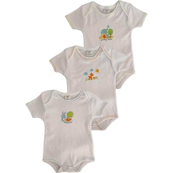 Baby Kurzarmbody 3er-Pack 100% Baumwolle Bodys Kurzärmelig;  Weiß/12-18 Monate