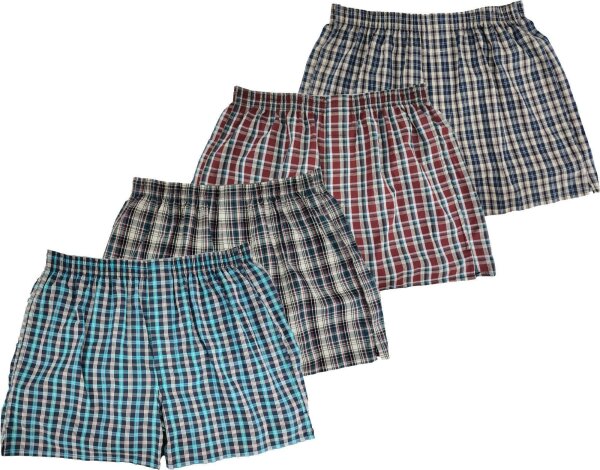 4 pieces of mens boxer shorts underwear; sizes M L XL 2XL 3XL 4XL