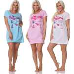 Damen Bigshirt Nachthemd Sleepshirt Nachtwäsche; Gr....