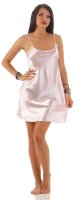 Damen kurzes Satin Negligé Nachtkleid Nachthemd Satin; S M L XL 2XL