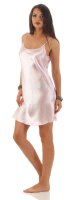Damen kurzes Satin Negligé Nachtkleid Nachthemd Satin; S M L XL 2XL