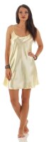 Damen kurzes Satin Negligé Nachtkleid Nachthemd...