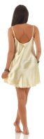 Damen kurzes Satin Negligé Nachtkleid Nachthemd Satin; S M L XL 2XL