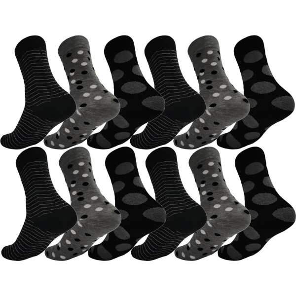 12 Paar Damen Socken mit Muster Baumwolle; 12 Paar, Mix13/35-38