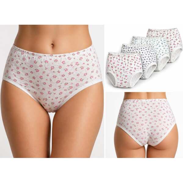 4x Damen Slips Unterhosen Unterwäsche Baumwolle, 36/38 - 56/58