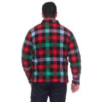 Herren Holzfäller Hemd Thermohemd gefüttert Sweatshirt Kariert Jacke, Grün/Rot/M