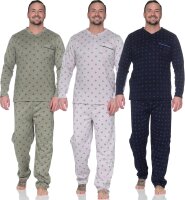 Herren Thermo Pyjama lang zweiteiliger Schlafanzug, Gr. M...