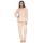 Damen Pyjama lang Thermo Winter Schlafanzug, Aprikose/L/40
