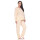 Damen Pyjama lang Thermo Winter Schlafanzug, Aprikose/L/40