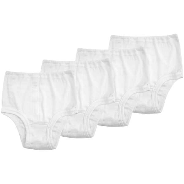 4x Damen Slips Unterhosen Unterwäsche Baumwolle, Weiß/44/46