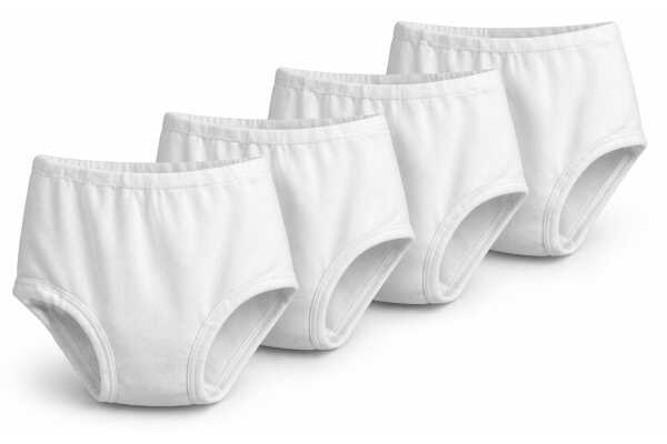 4x Damen Slips Unterhosen Unterwäsche Baumwolle,  Weiß 56/58