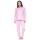 Damen Pyjama lang Thermo Winter Schlafanzug, Rosa/L/40