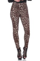 Damen Basic Leggings,  Leo, Zabra, Leo1-Braun/S/36