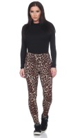 Damen Basic Leggings,  Leo, Zabra, Leo1-Braun/S/36