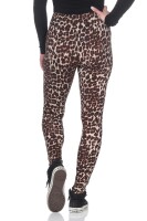 Damen Basic Leggings,  Leo, Zabra, Leo1-Braun/S/36