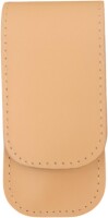 3-teiliges Solingen Maniküre Set mit Leder Etui, Nagelschere, Feile, Pinzette Beige