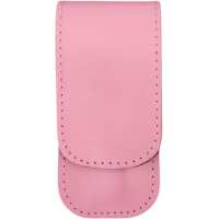 3-teiliges Solingen Maniküre Set mit Leder Etui, Nagelschere, Feile, Pinzette, Made in Germany Magenta