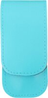 3-teiliges Solingen Maniküre Set mit Leder Etui, Nagelschere, Feile, Pinzette, Made in Germany Türkis