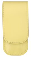3-teiliges Solingen Maniküre Set mit Leder Etui, Nagelschere, Feile, Pinzette, Made in Germany Gelb
