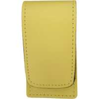 Solingen* Maniküre Set im Lederetui – Made in Germany – Nagelschere, Saphirnagelfeile (grob/fein), Pinzette zur Nagelhautpflege – Echtes Leder Gelb