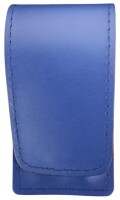 3-tlg Solingen Maniküre Set mit Etui echtes Leder Nagelschere; Royalblau