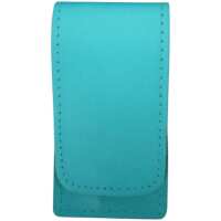 Solingen* Maniküre Set im Lederetui – Made in Germany – Nagelschere, Saphirnagelfeile (grob/fein), Pinzette zur Nagelhautpflege – Echtes Leder Türkis