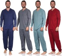 Herren Pyjama Shirt & Hose Schlaf-Anzug Nachthemd,...