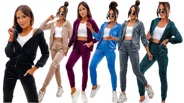 Damen Nicki Jogginganzug mit Kapuze Freizeitanzug; Gr. S M L XL