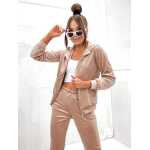 Damen Nicki Jogginganzug mit Kapuze Freizeitanzug;  Beige/L/40