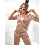 Damen Nicki Jogginganzug mit Kapuze Freizeitanzug;  Beige/M/38
