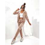 Damen Nicki Jogginganzug mit Kapuze Freizeitanzug;  Beige/M/38