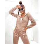 Damen Nicki Jogginganzug mit Kapuze Freizeitanzug;  Beige/M/38