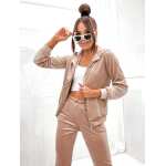 Damen Nicki Jogginganzug mit Kapuze Freizeitanzug;  Beige/M/38