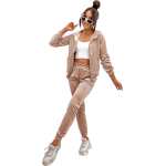 Damen Nicki Jogginganzug mit Kapuze Freizeitanzug;  Beige/M/38