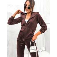 Damen Nicki Jogginganzug mit Kapuze Freizeitanzug;  Schokobraun/XL/42